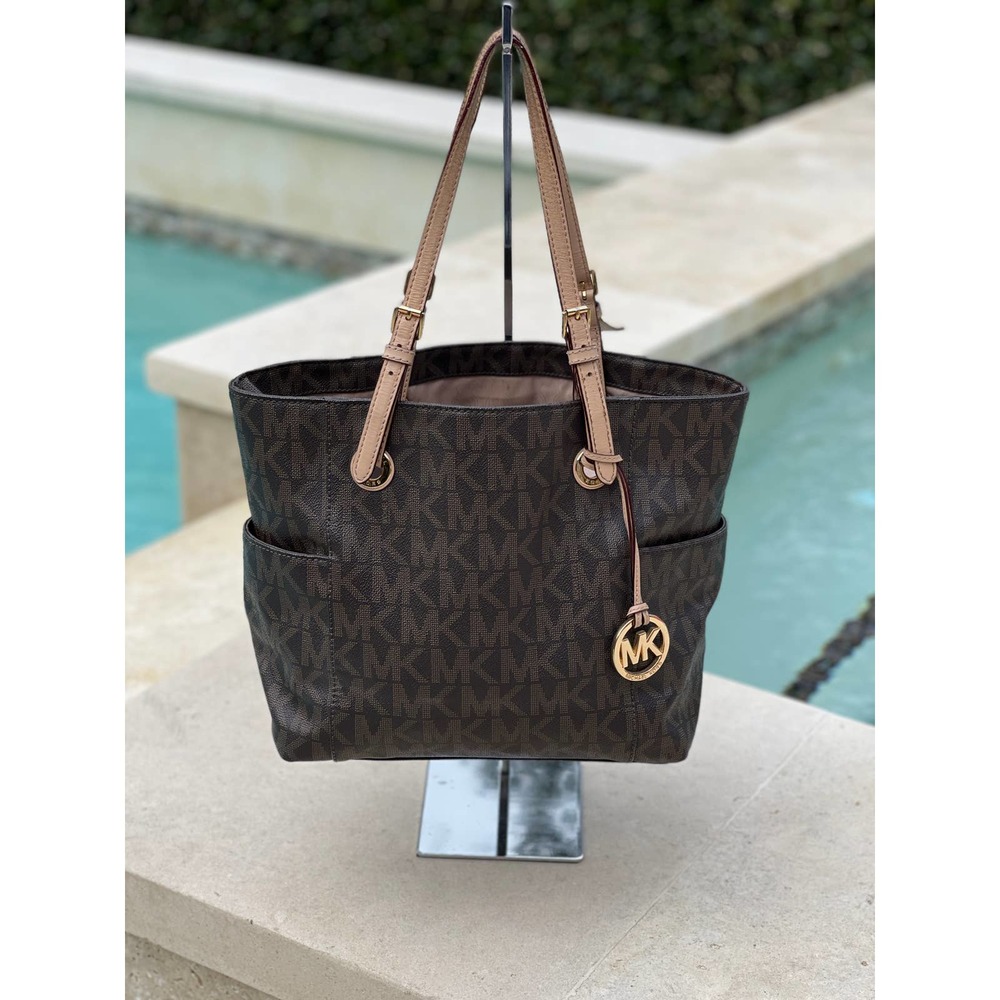 Michael Kors Jet Set Travel Large Tote Black/Brown